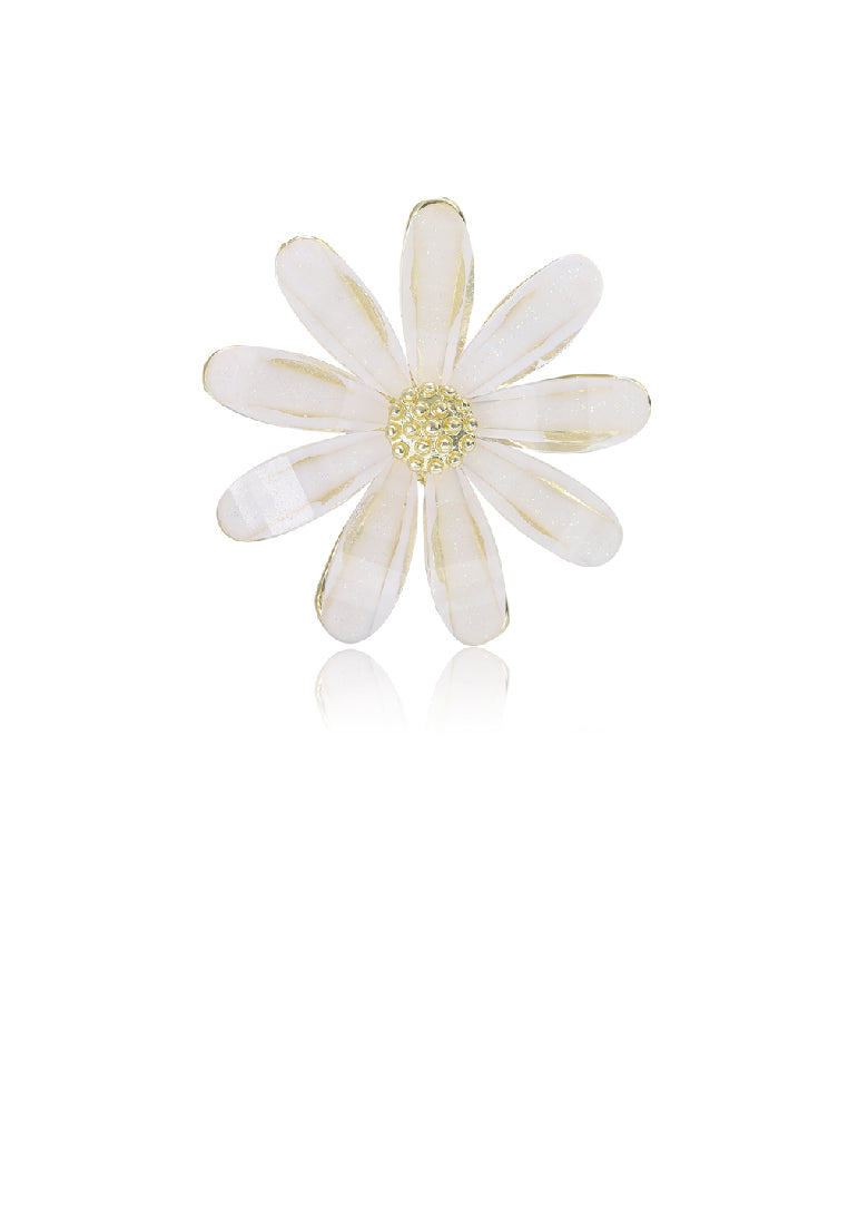 Simple Fashion Plated Gold Flower Brooch