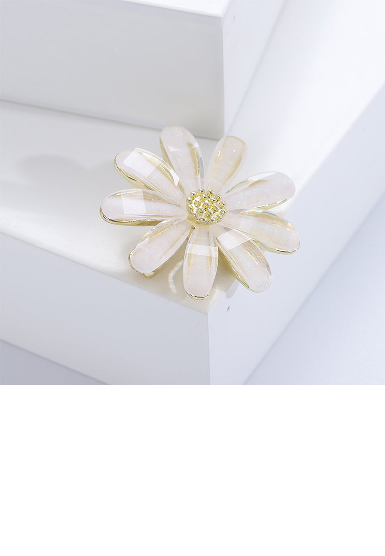 Simple Fashion Plated Gold Flower Brooch