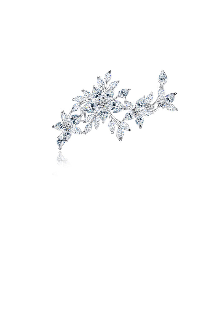 Fashion Temperament Flower Brooch with Cubic Zirconia - Luxurious Look