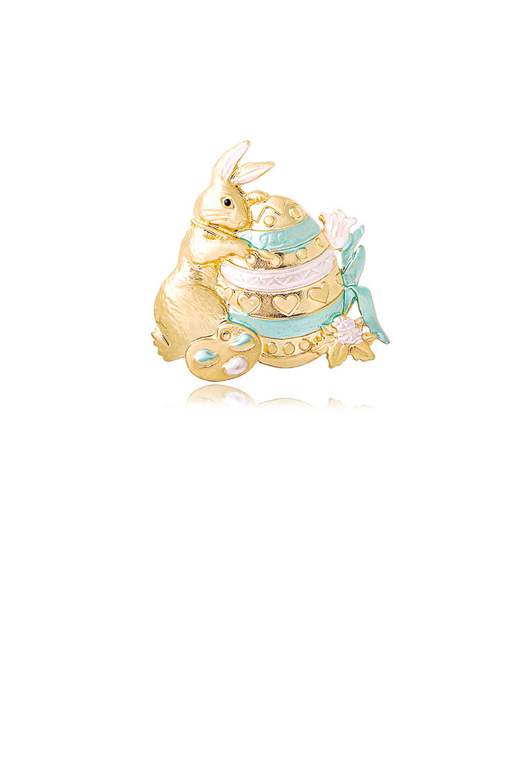 Fashion and Creative Plated Gold Rabbit Brooch