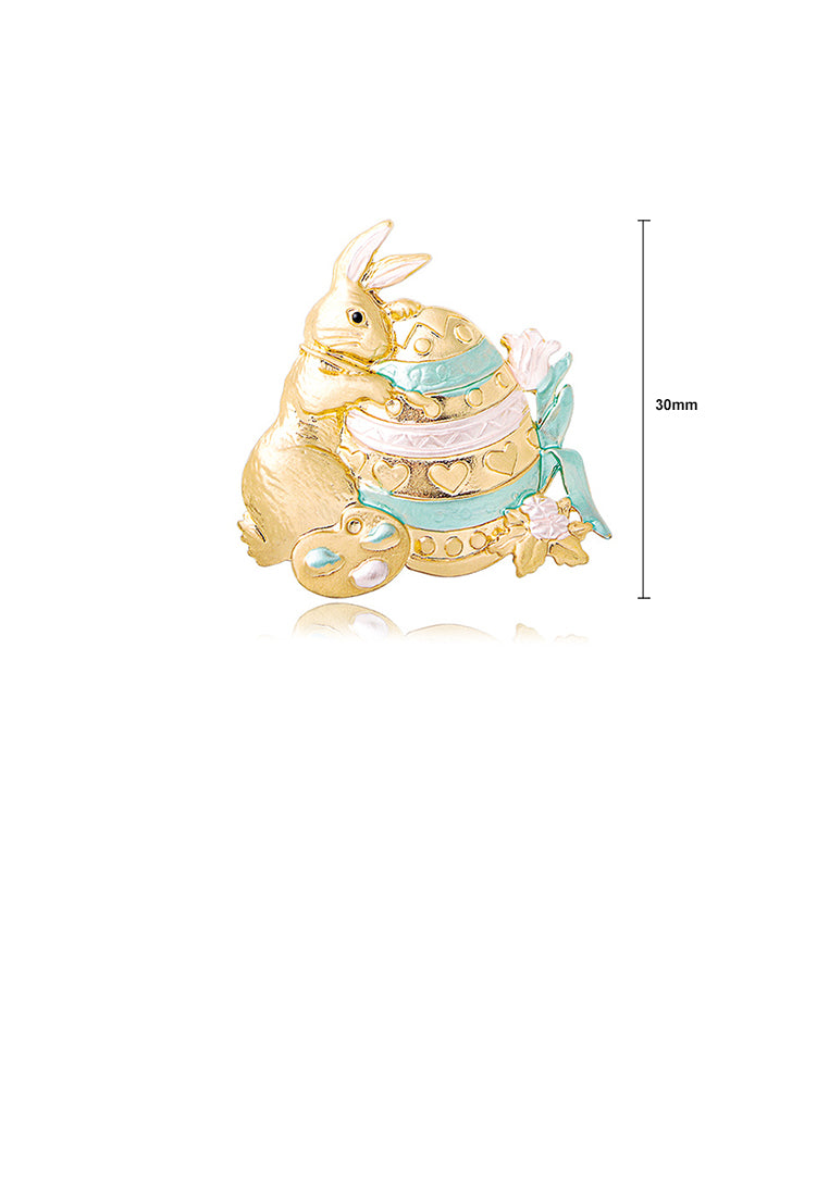 Fashion and Creative Plated Gold Rabbit Brooch