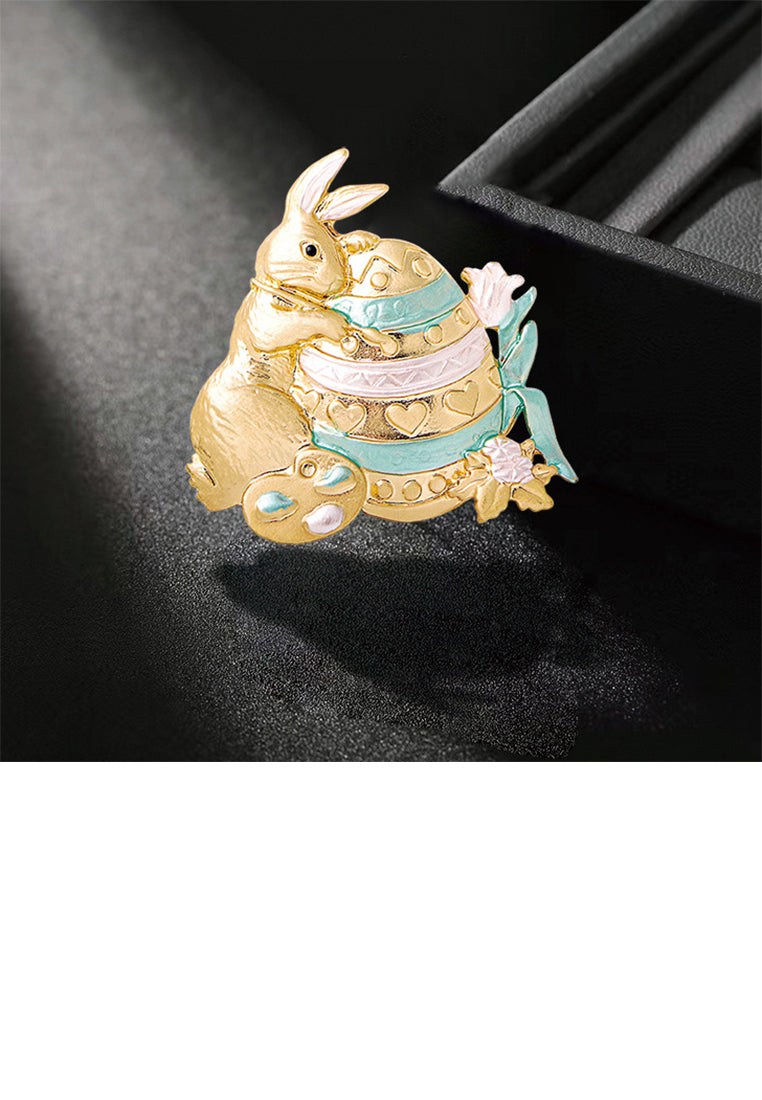 Fashion and Creative Plated Gold Rabbit Brooch
