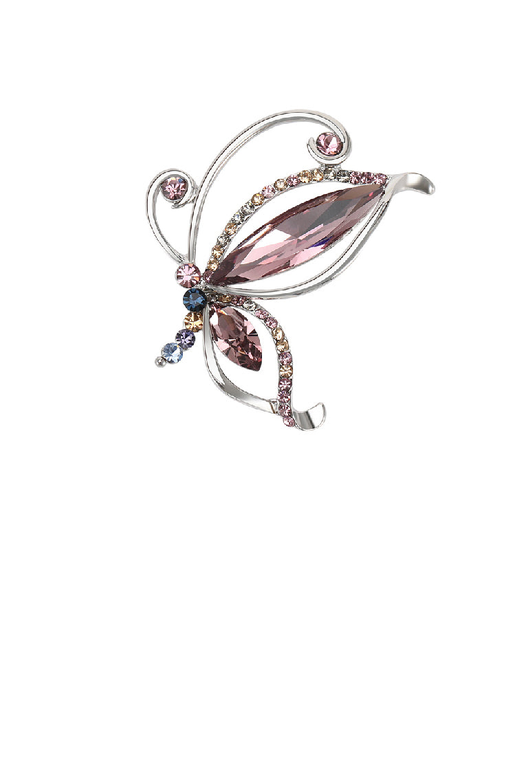 Fashion Temperament Hollow Butterfly Brooch with Purple Cubic Zirconia - Luxurious Look