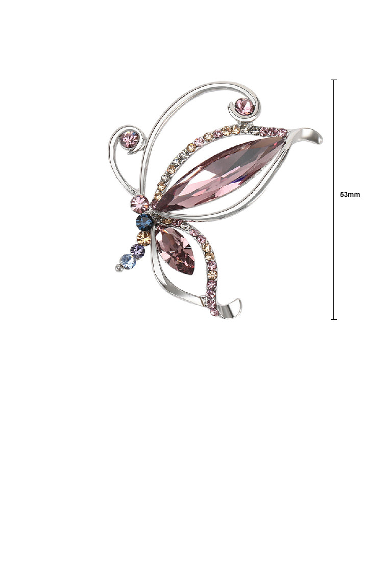 Fashion Temperament Hollow Butterfly Brooch with Purple Cubic Zirconia - Luxurious Look