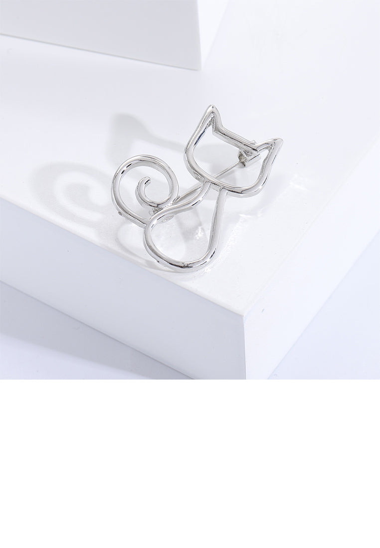 Simple and Cute Hollow Cat Brooch