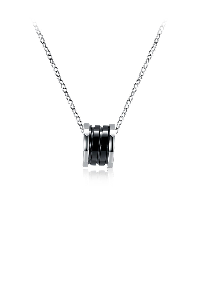 Fashion 925 Sterling Silver Cylindrical Pendant Necklace