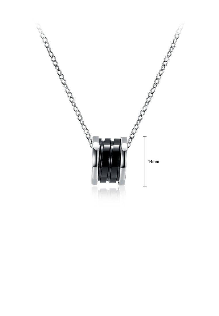 Fashion 925 Sterling Silver Cylindrical Pendant Necklace