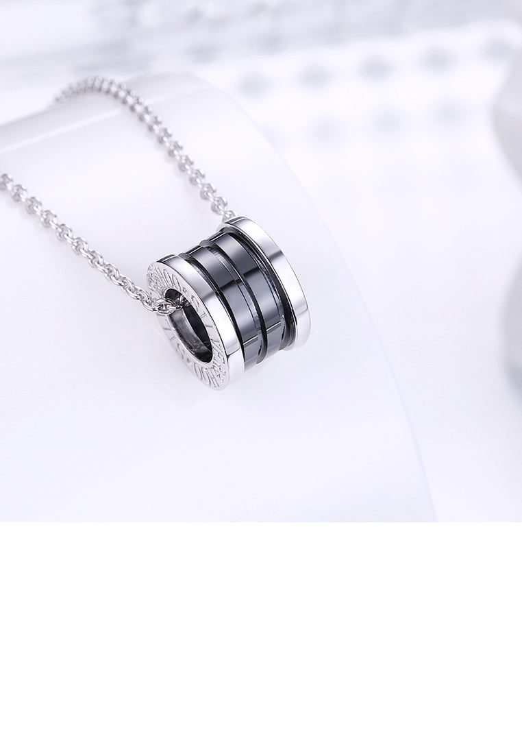 Fashion 925 Sterling Silver Cylindrical Pendant Necklace