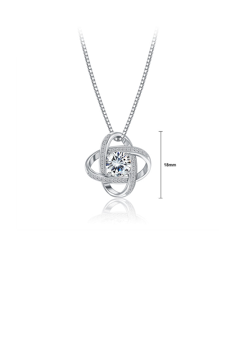 925 Sterling Silver Fashion Elegant Windmill Pendant with Cubic Zircon and Necklace