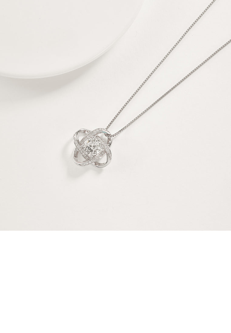 925 Sterling Silver Fashion Elegant Windmill Pendant with Cubic Zircon and Necklace