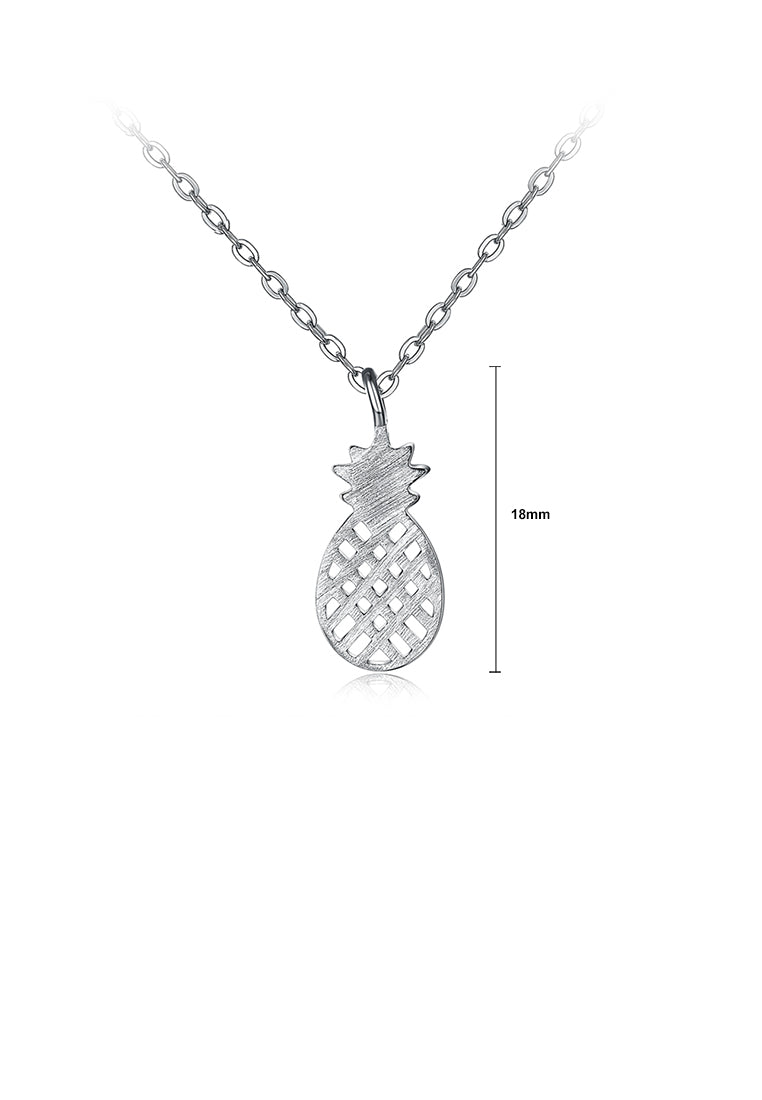 925 Sterling Silver Creative Personality Small Pineapple Pendant with Necklace