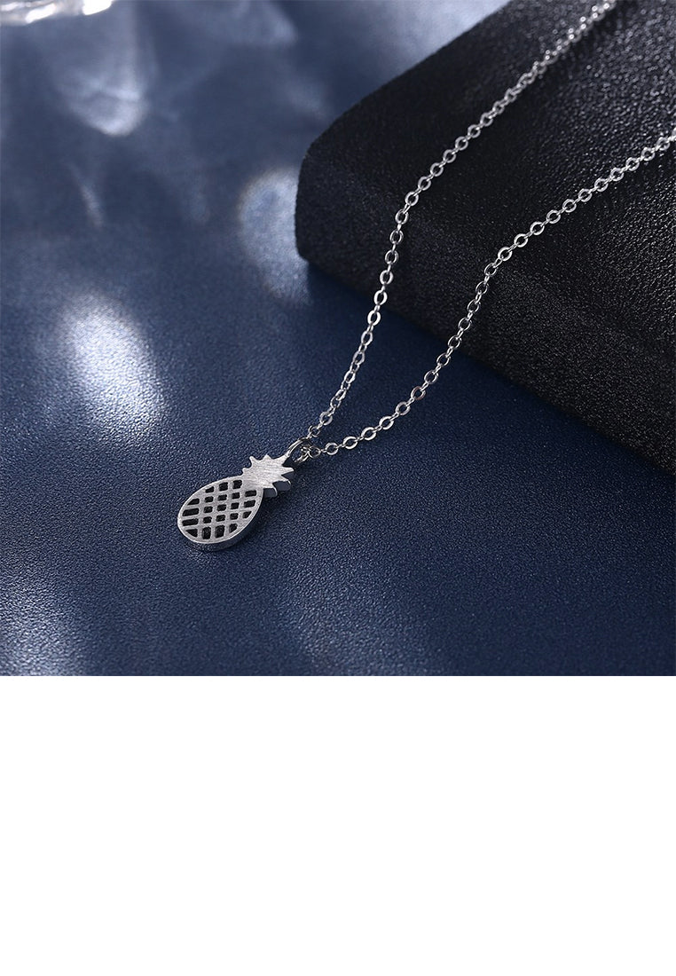 925 Sterling Silver Creative Personality Small Pineapple Pendant with Necklace