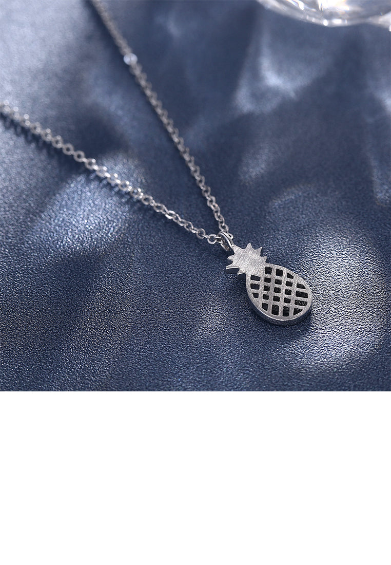 925 Sterling Silver Creative Personality Small Pineapple Pendant with Necklace