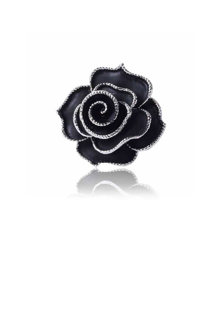 Fashion and Elegant Enamel Black Camellia Brooch