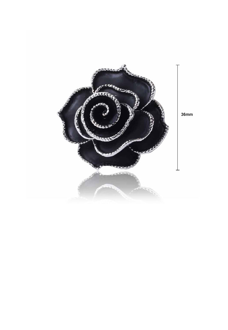 Fashion and Elegant Enamel Black Camellia Brooch