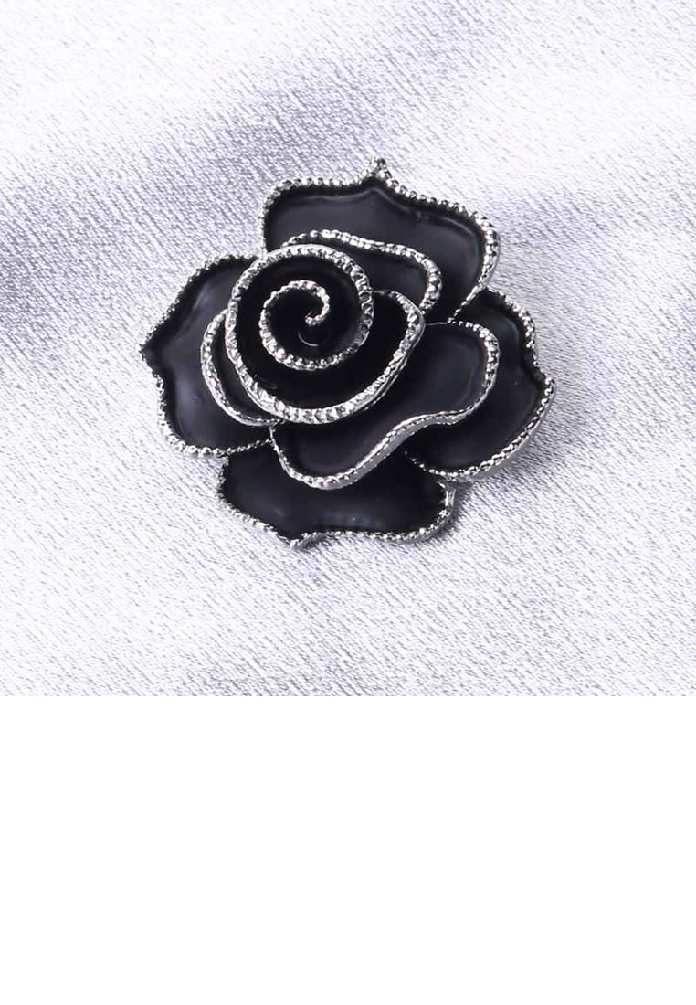 Fashion and Elegant Enamel Black Camellia Brooch