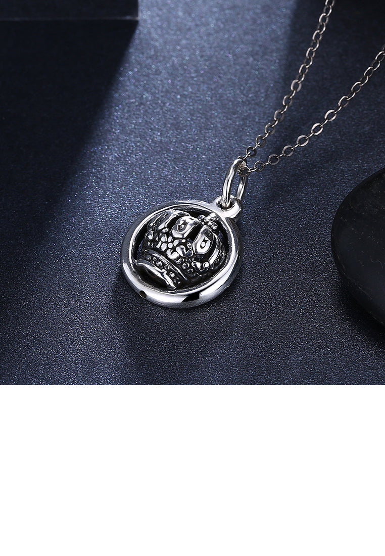 925 Sterling Silver Vintage Crown Pendant Necklace