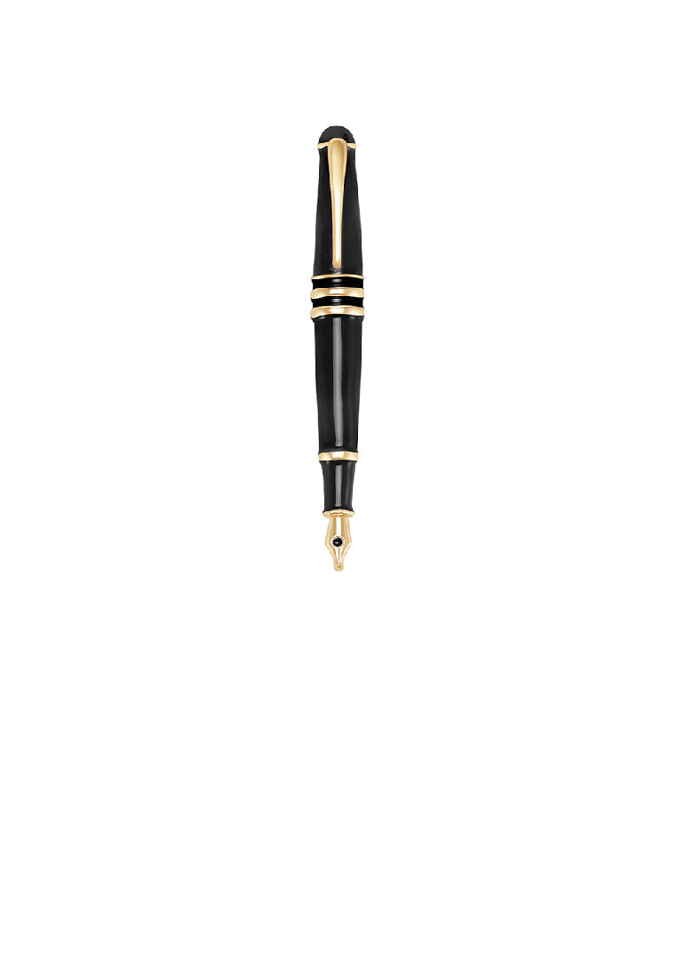Simple Creative Plated Gold Enamel Black Fountain Pen Brooch