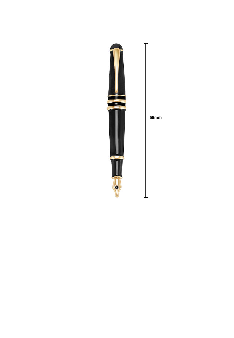 Simple Creative Plated Gold Enamel Black Fountain Pen Brooch