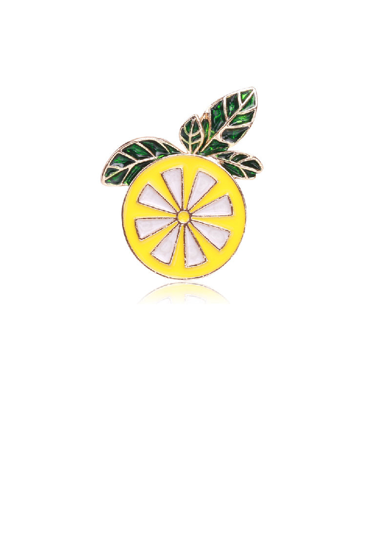 Simple Sweet Plated Gold Lemon Brooch