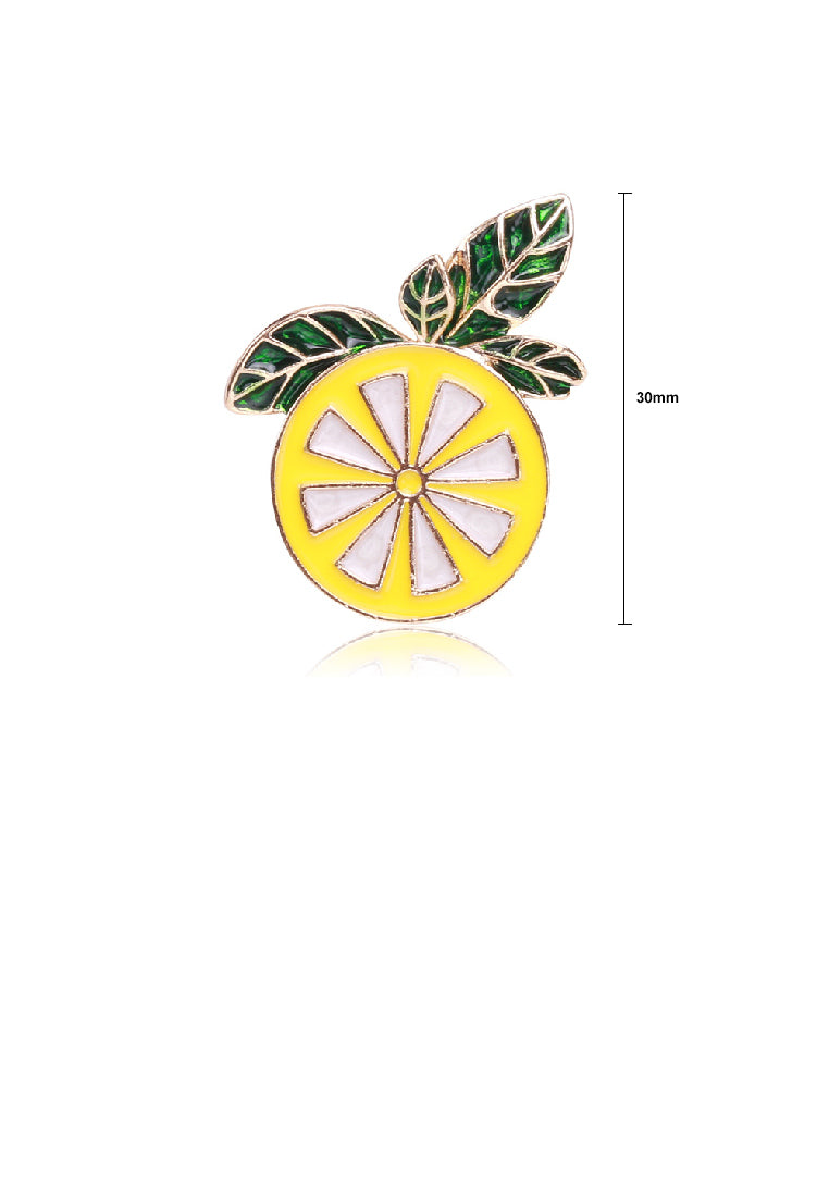 Simple Sweet Plated Gold Lemon Brooch