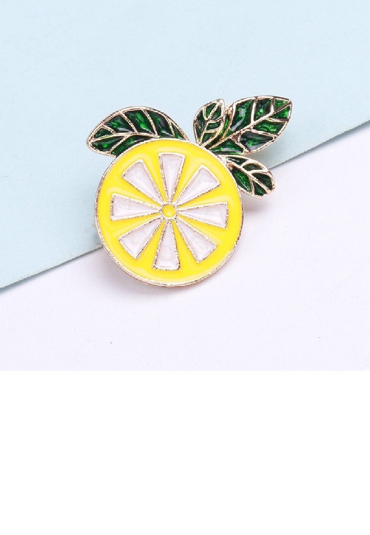 Simple Sweet Plated Gold Lemon Brooch