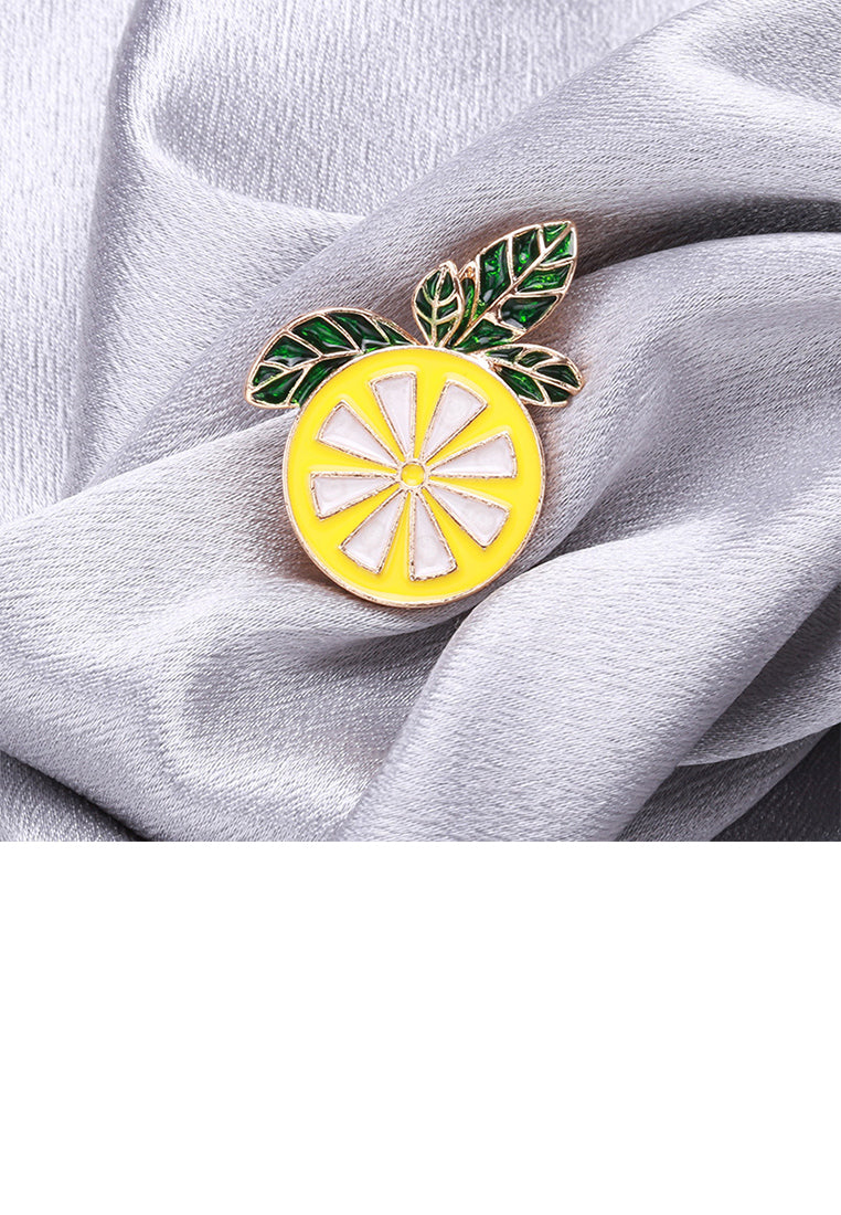 Simple Sweet Plated Gold Lemon Brooch