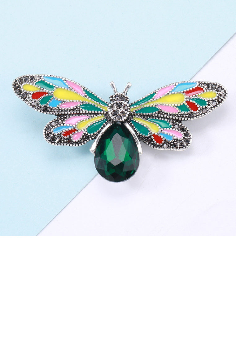 Fashion Temperament Colorful Bee Brooch with Cubic Zirconia - Luxurious Look