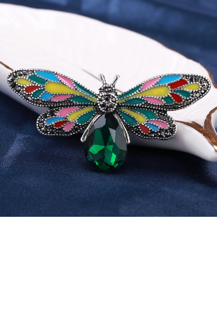 Fashion Temperament Colorful Bee Brooch with Cubic Zirconia - Luxurious Look
