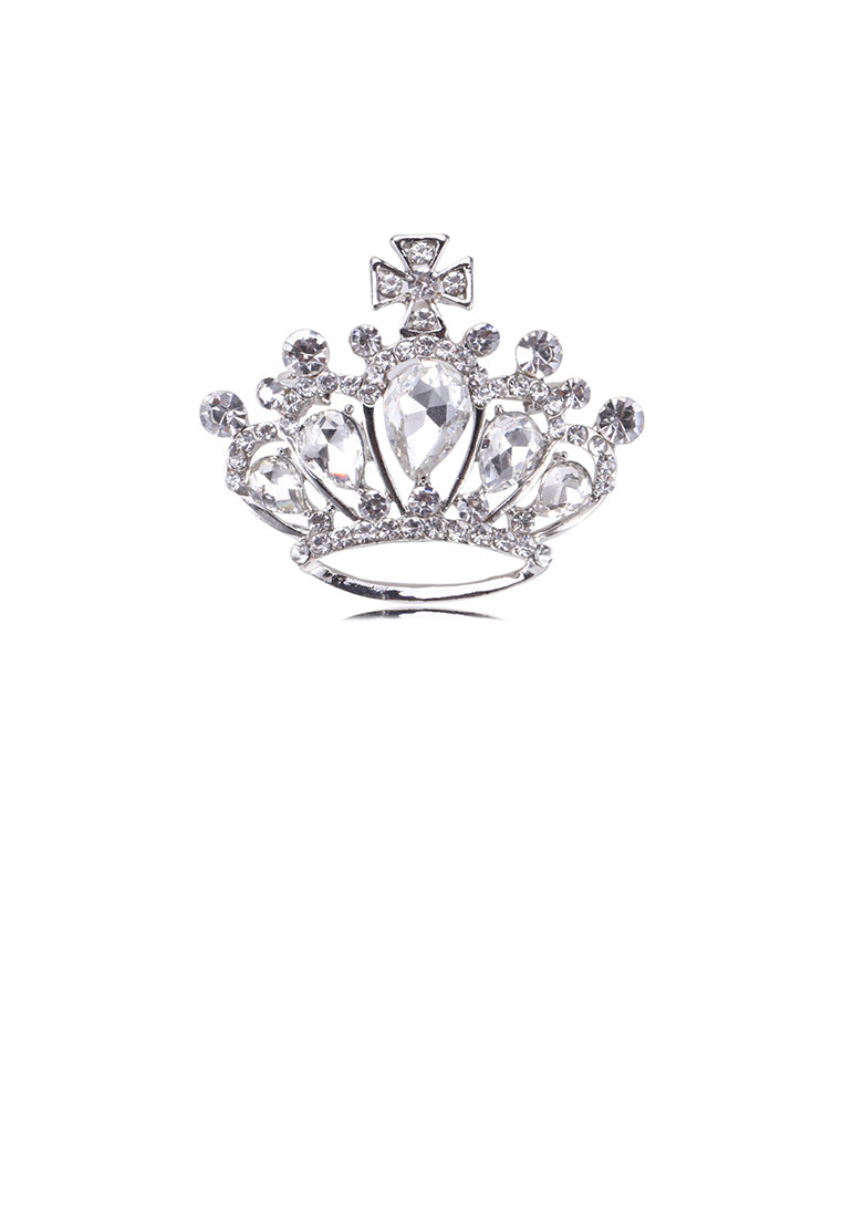 Fashion and Elegant Crown Brooch with Cubic Zirconia - Luxurious Look