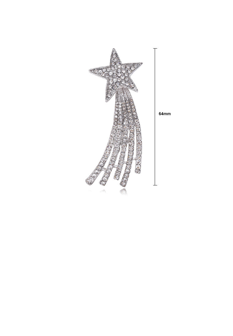 Fashion Bright Star Brooch with Cubic Zirconia - Luxurious Look