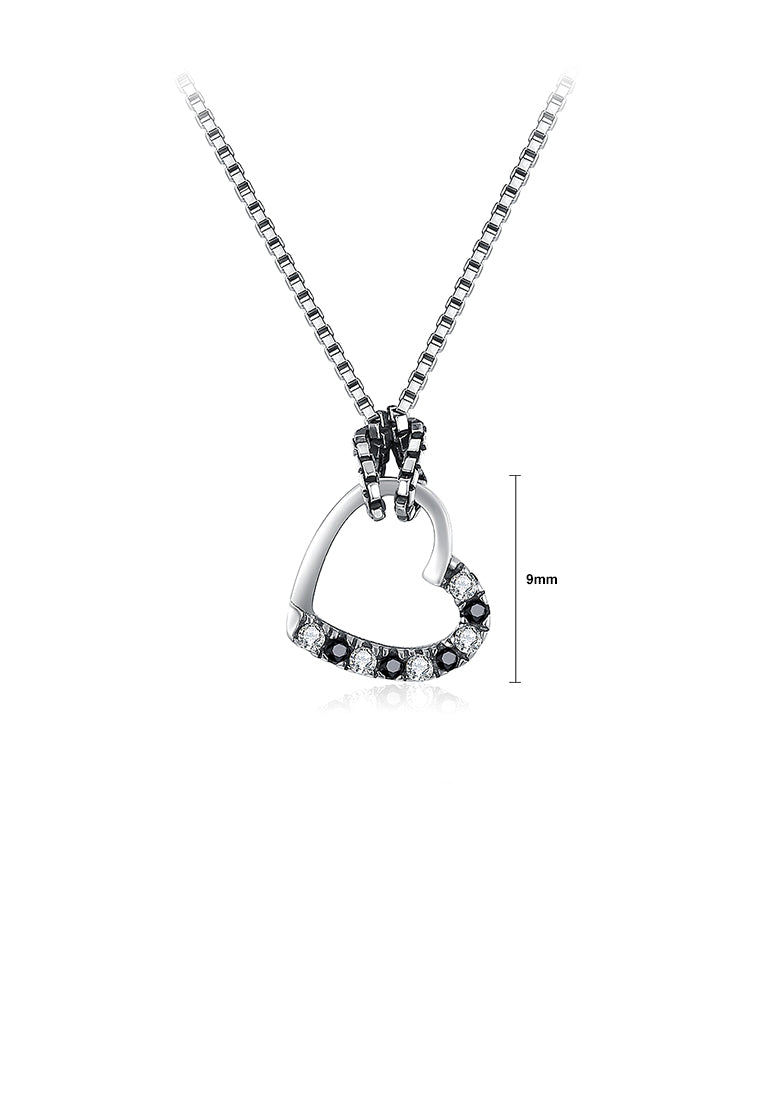 925 Sterling Silver Sweet Heart Pendant with Austrian Element Crystal and Necklace