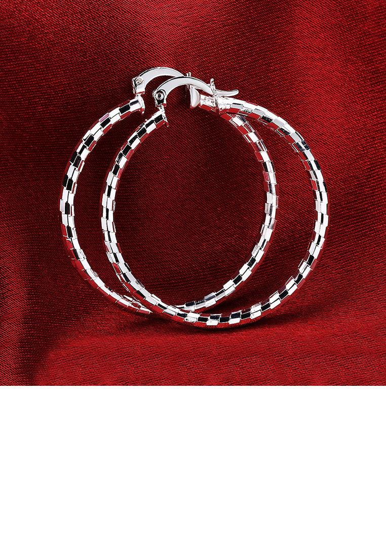 Simple and Elegant Geometric Circle Striped Earrings