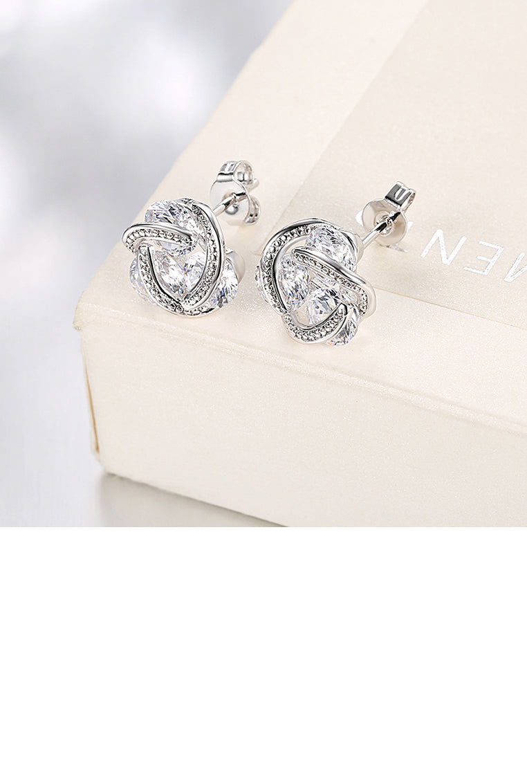 Fashion and Elegant Spherical Cubic Zircon Stud Earrings