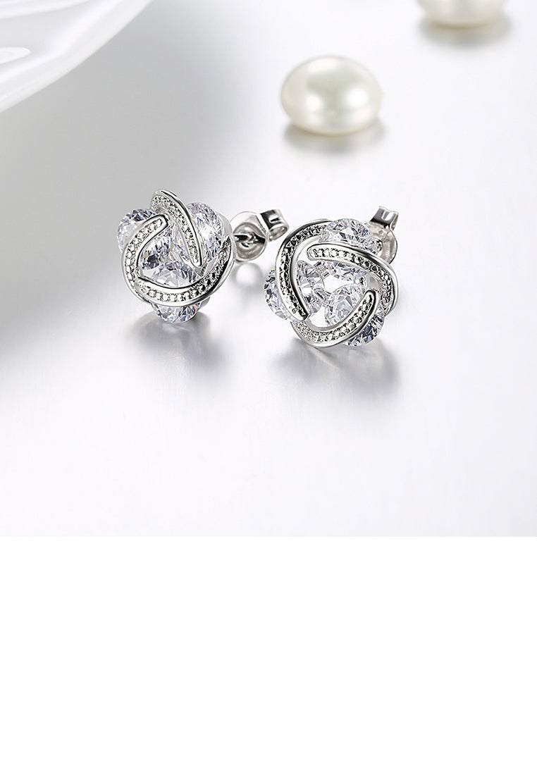Fashion and Elegant Spherical Cubic Zircon Stud Earrings