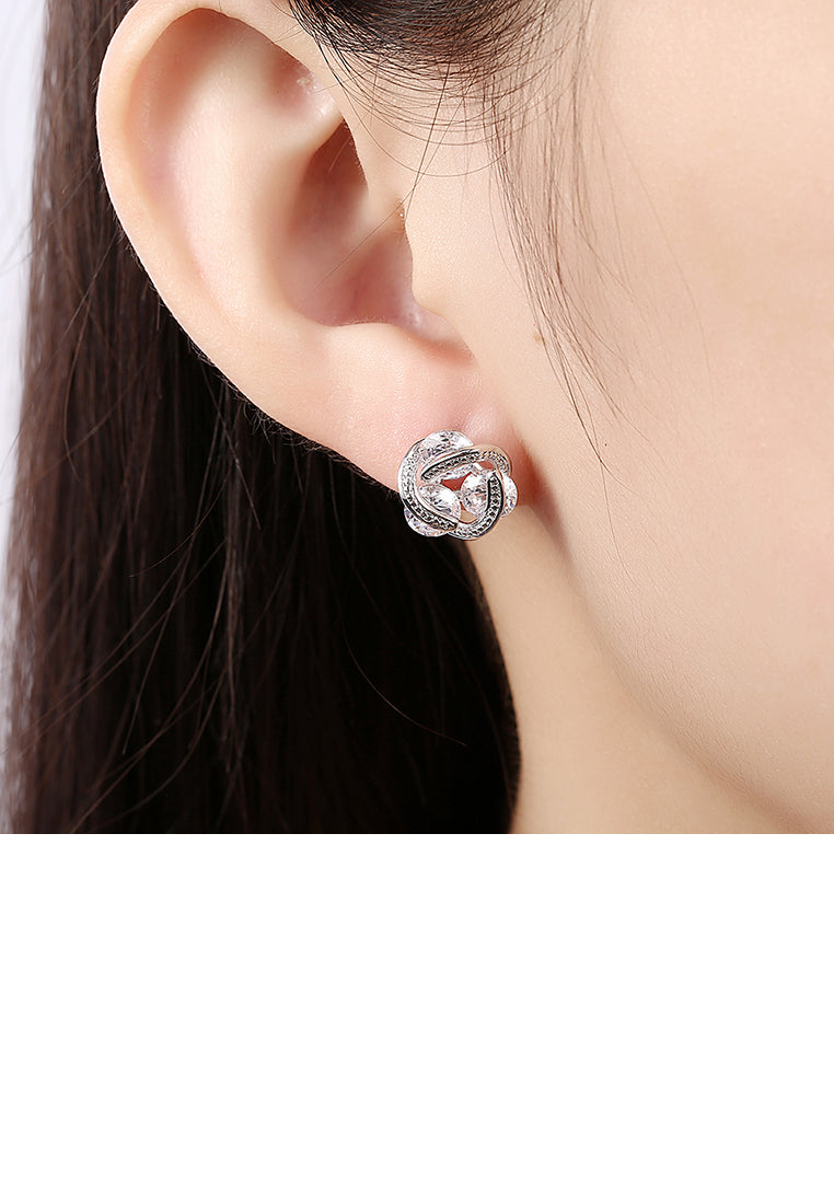 Fashion and Elegant Spherical Cubic Zircon Stud Earrings