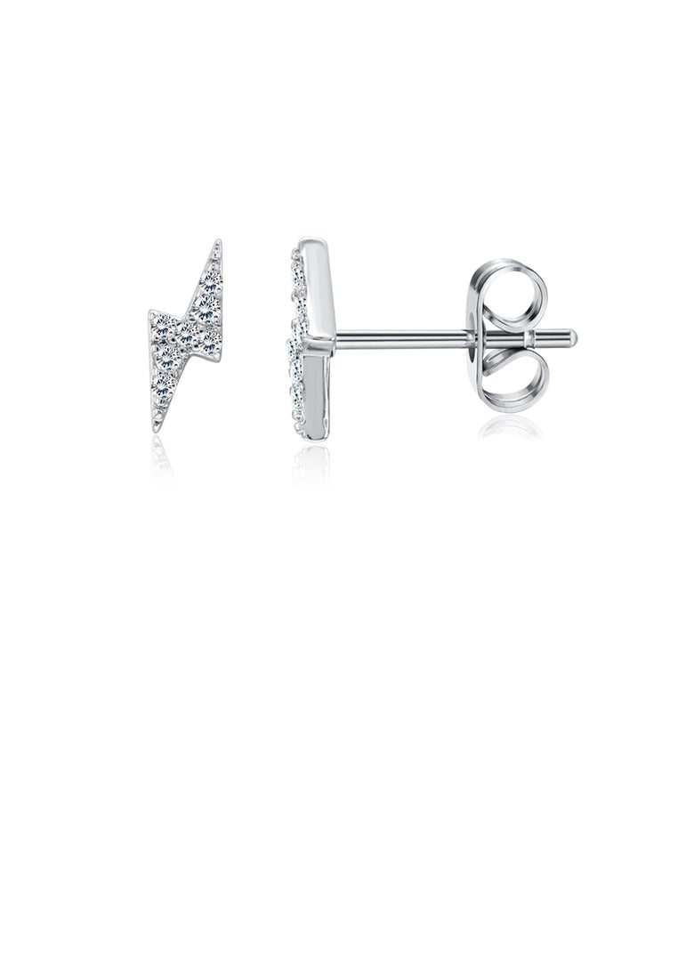 Simple and Fashion Lightning Cubic Zircon Stud Earrings