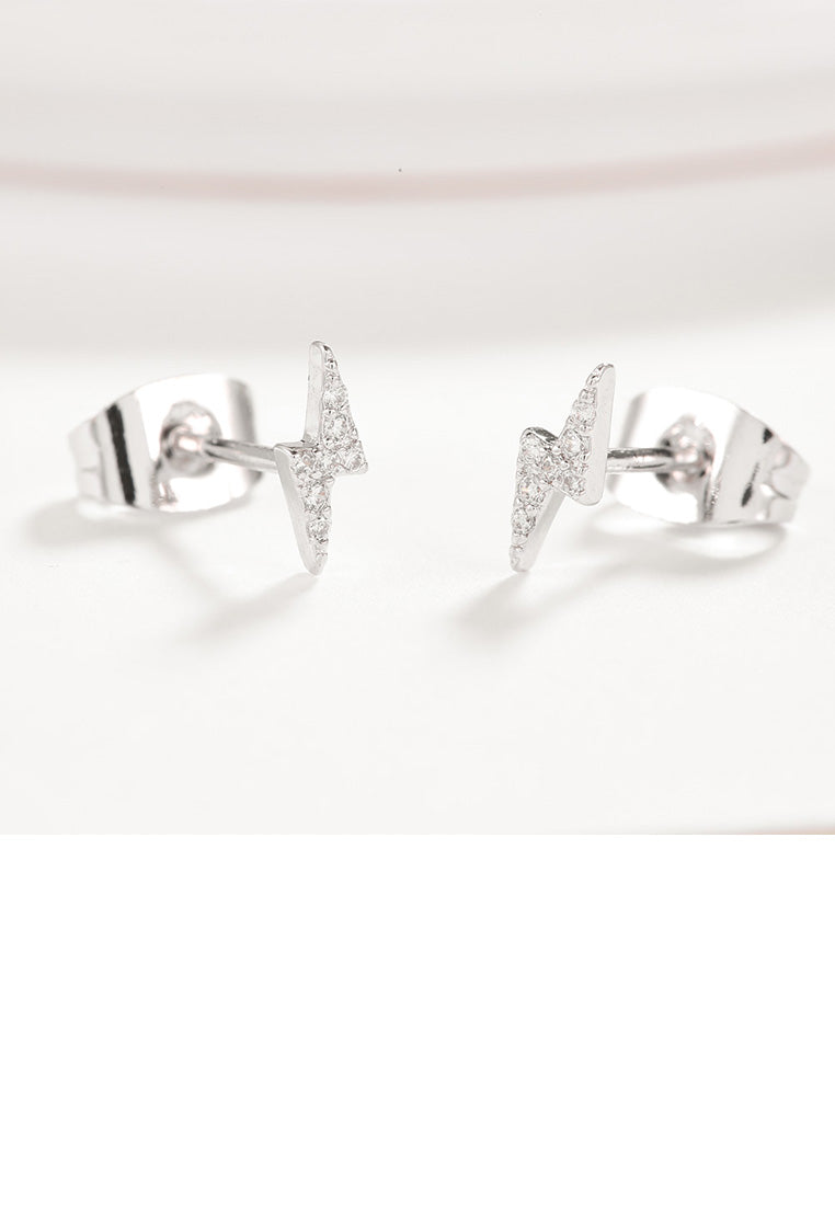 Simple and Fashion Lightning Cubic Zircon Stud Earrings