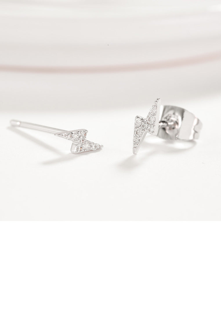 Simple and Fashion Lightning Cubic Zircon Stud Earrings