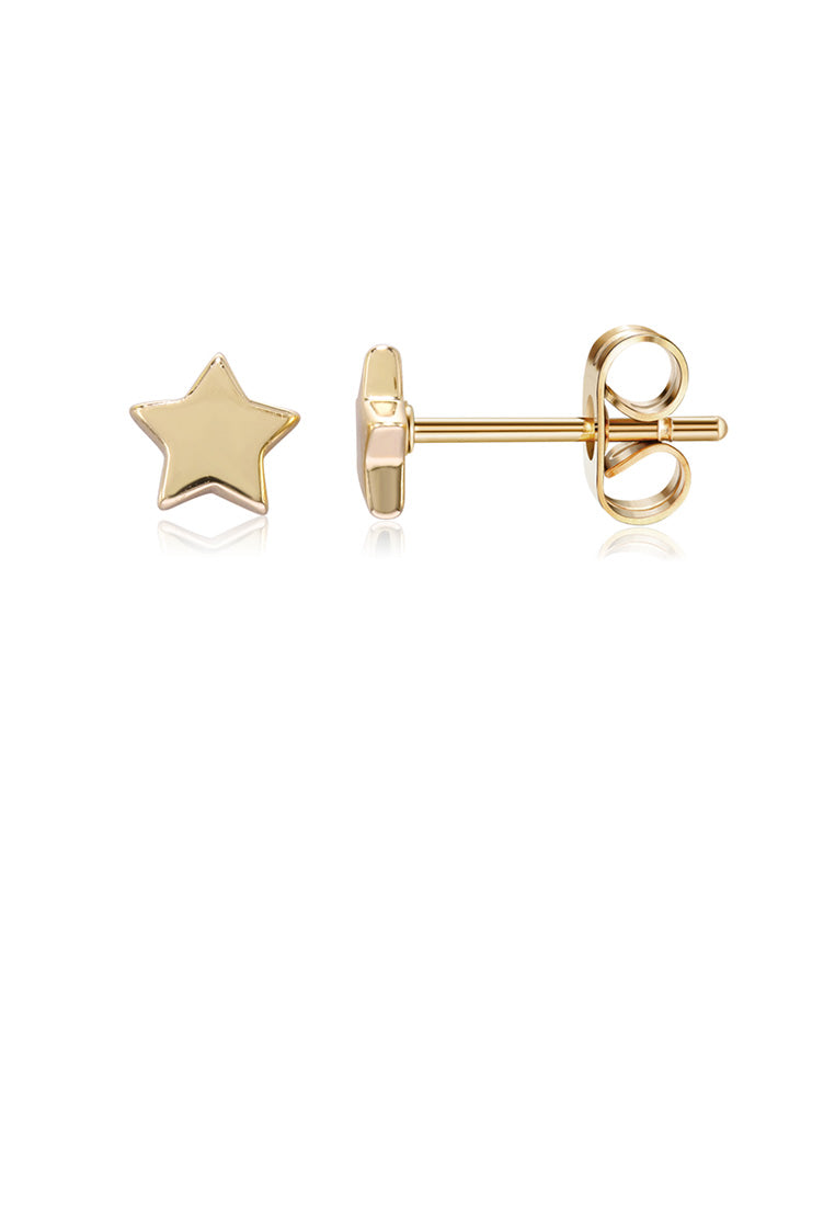 Simple Fashion Plated Gold Star Stud Earrings