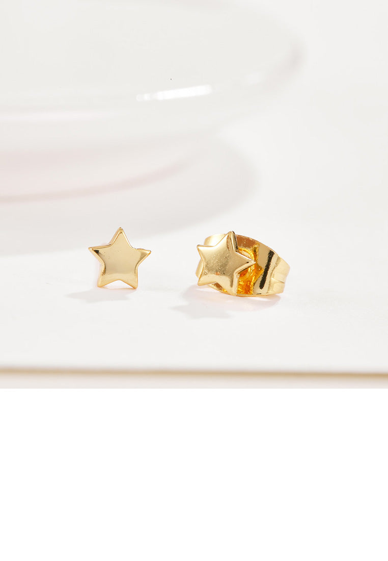 Simple Fashion Plated Gold Star Stud Earrings