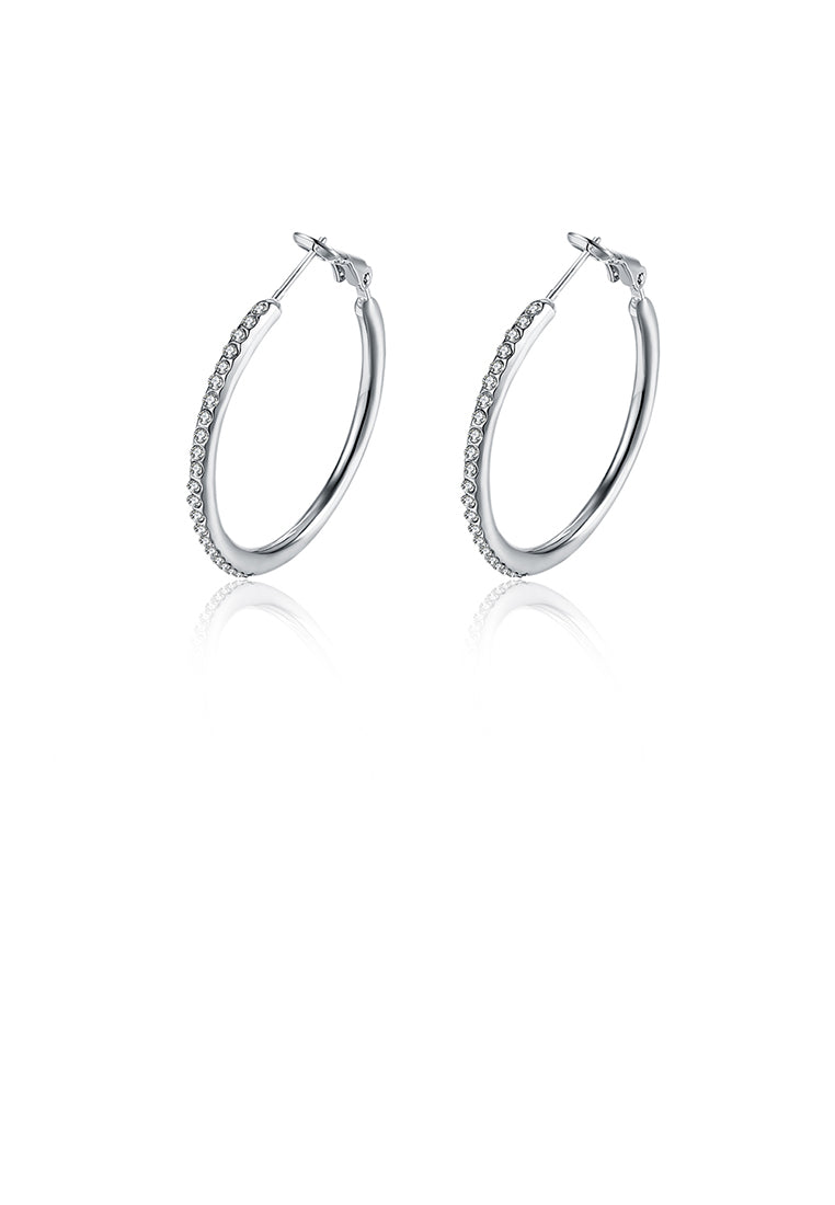 Fashionable Simple Geometric Circle Earrings with Austrian Element Crystal