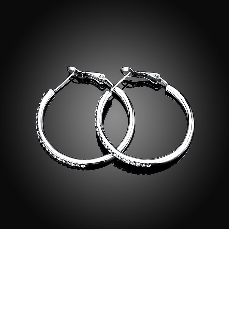 Fashionable Simple Geometric Circle Earrings with Austrian Element Crystal