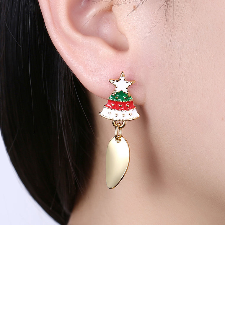 Fashion Christmas Tree and Elk Asymmetric Earrings