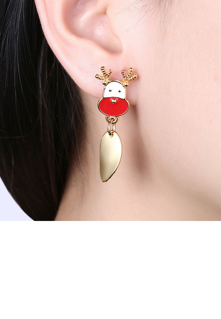 Fashion Christmas Tree and Elk Asymmetric Earrings
