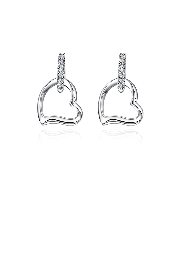 Fashion Elegant Hollow Heart Earrings with Cubic Zircon