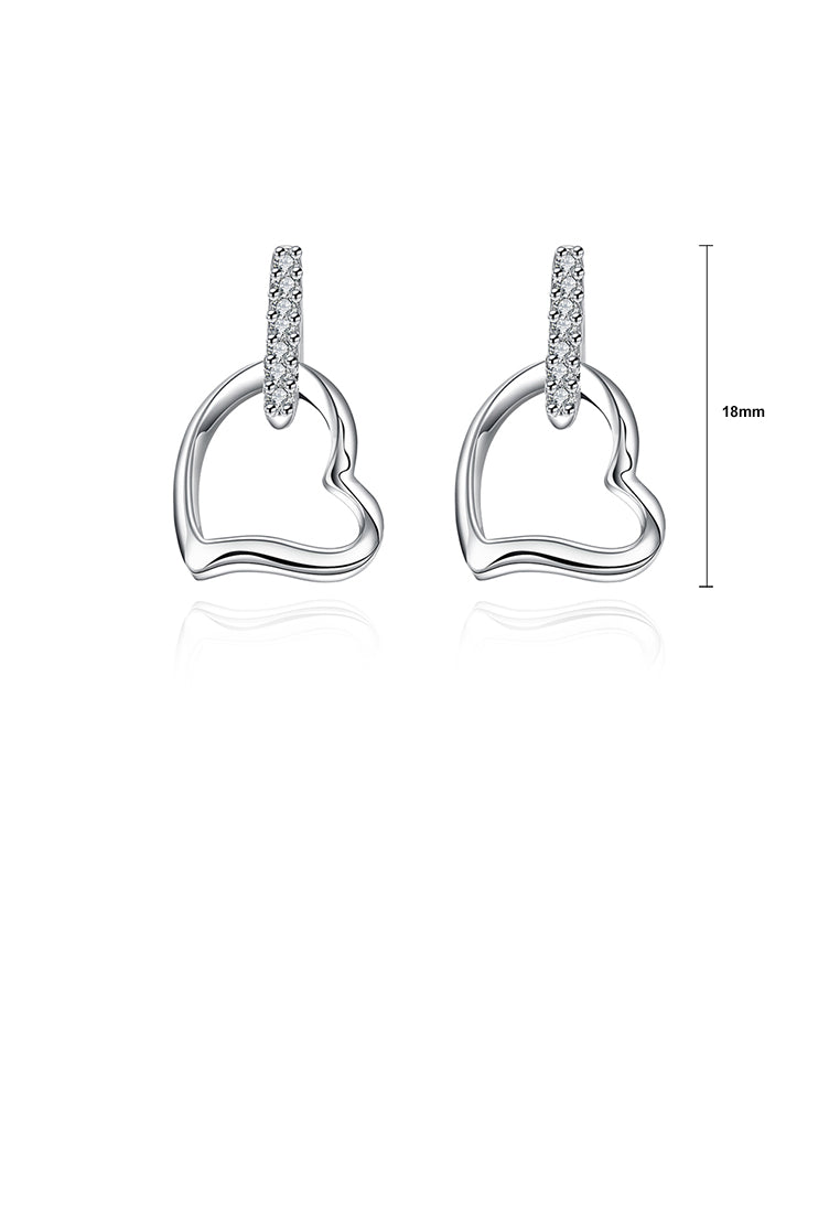 Fashion Elegant Hollow Heart Earrings with Cubic Zircon