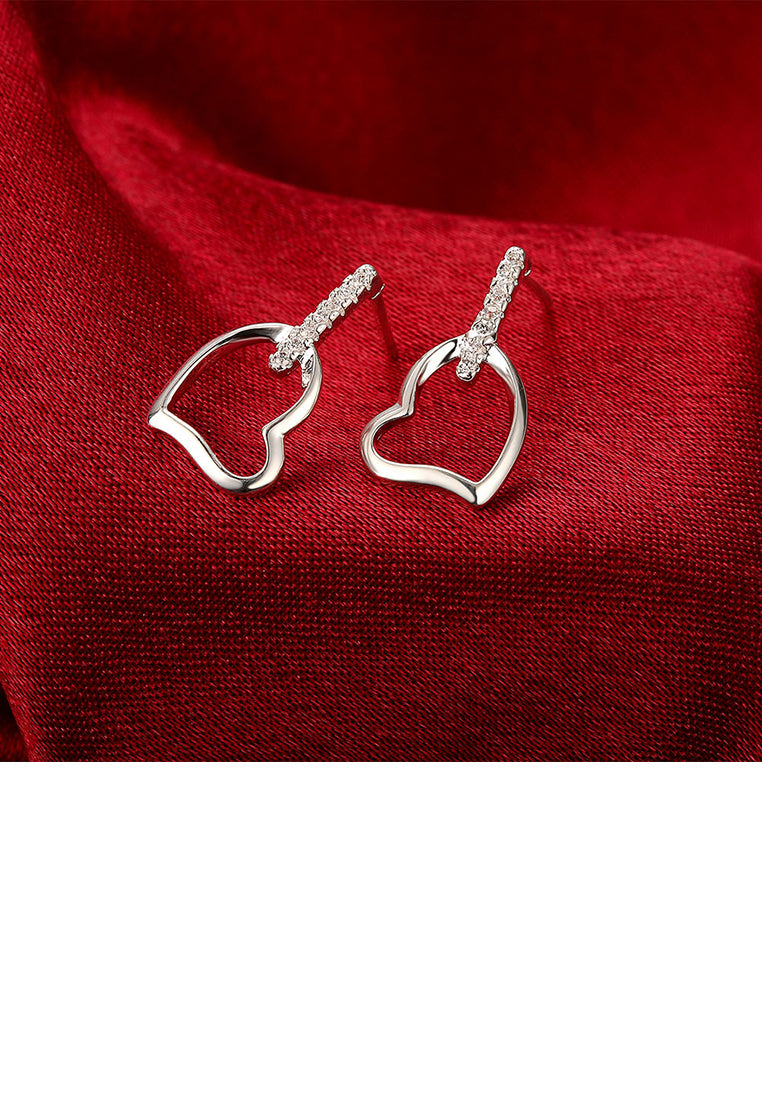 Fashion Elegant Hollow Heart Earrings with Cubic Zircon