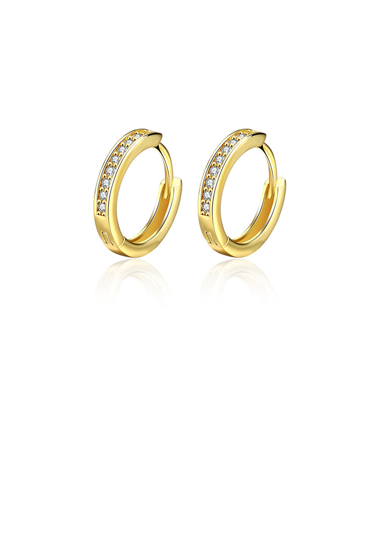 Popular Plated Gold Single Row Cubic Zircon Earrings