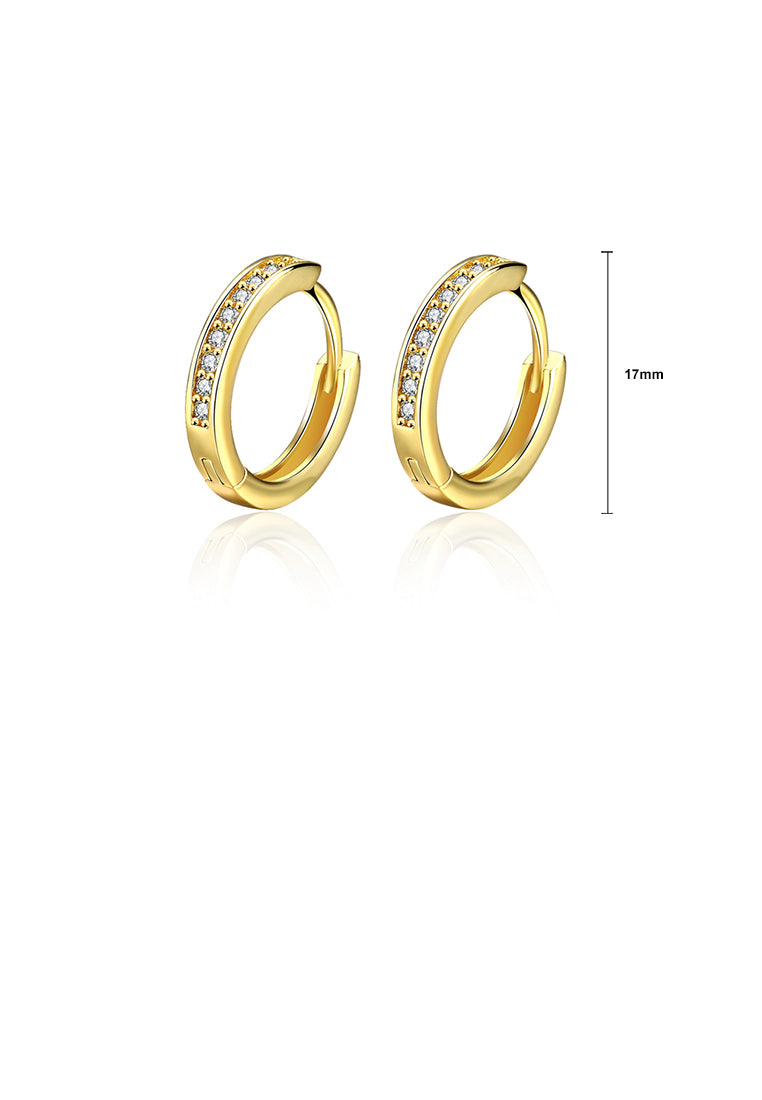 Popular Plated Gold Single Row Cubic Zircon Earrings